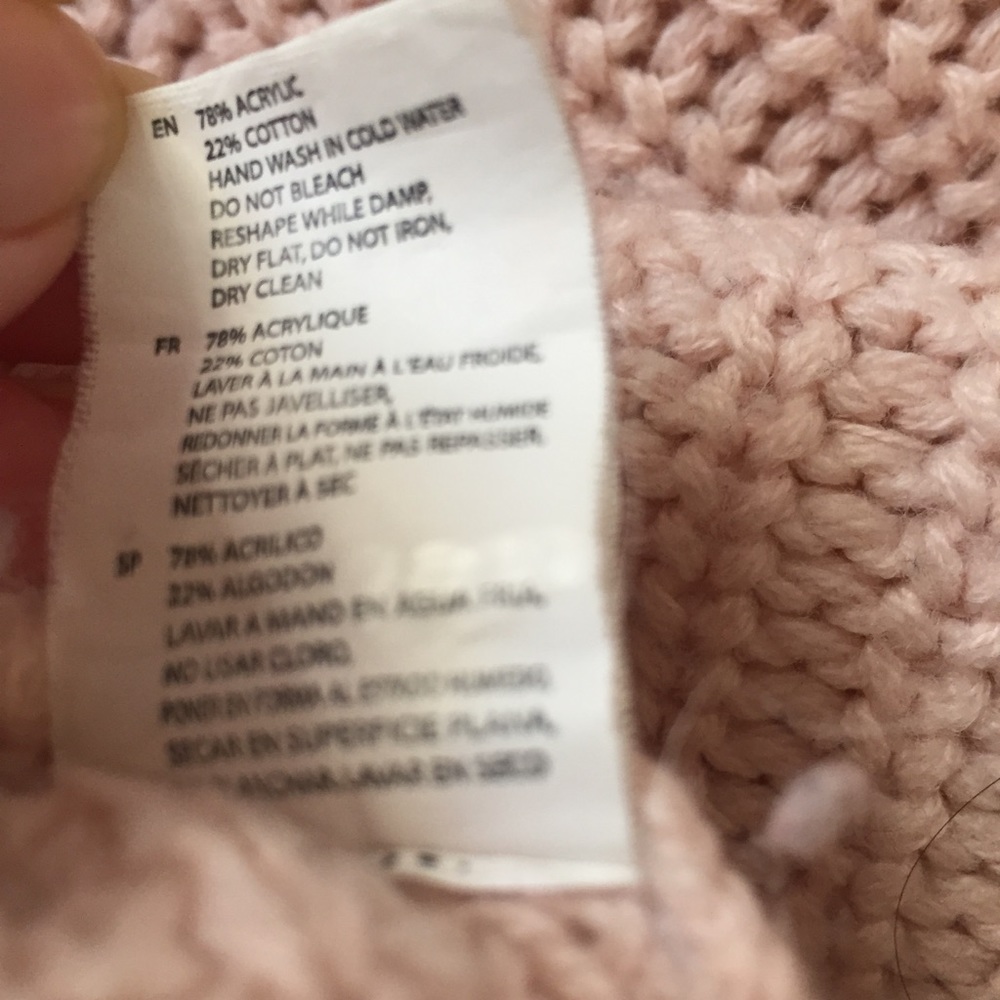 Baby light pink turtleneck knit long sleeve sweate - Picture 9 of 9